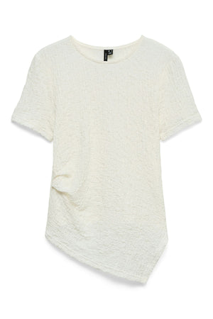 Alissia Asymmetrical o-Neck Top - Snow White