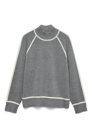 Gold Highneck Pullover - Medium Grey W. Birch