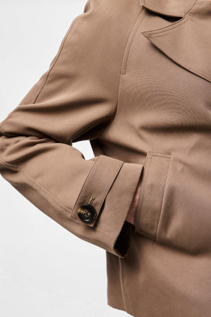 Trench court Scarlett - Lentille marron