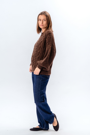 Emma Cable Knit - Chocolate