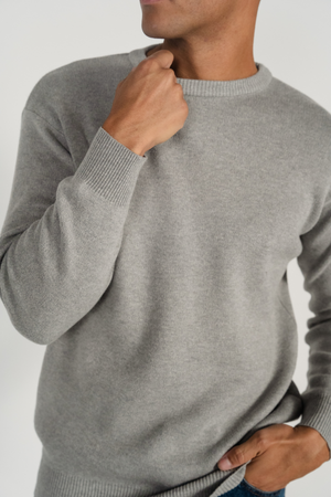 Pull en tricot à chariot d'équipage - gris clair
