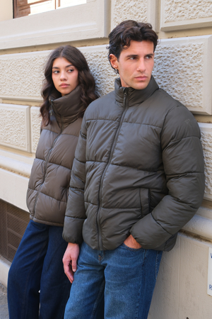 Short Puffer Jacket - Olive