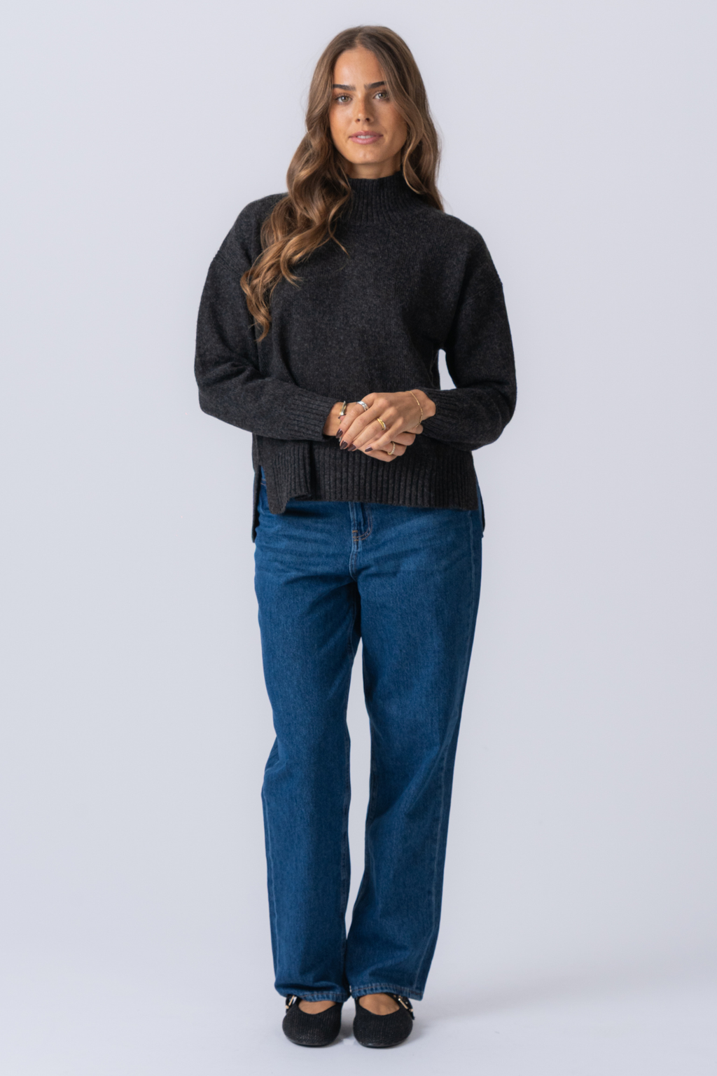 Emma Knit - Dark Grey Melange