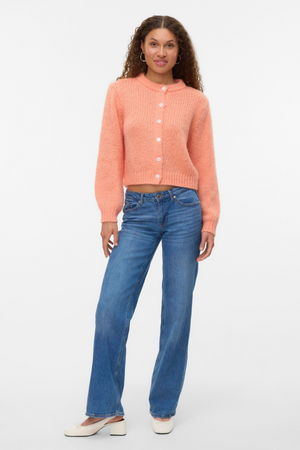 Wilo O-Neck Cardigan - Cantaloup
