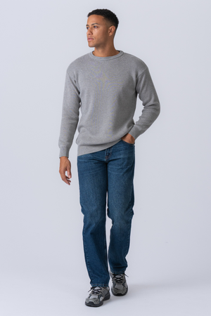 Pull en tricot à chariot d'équipage - gris clair