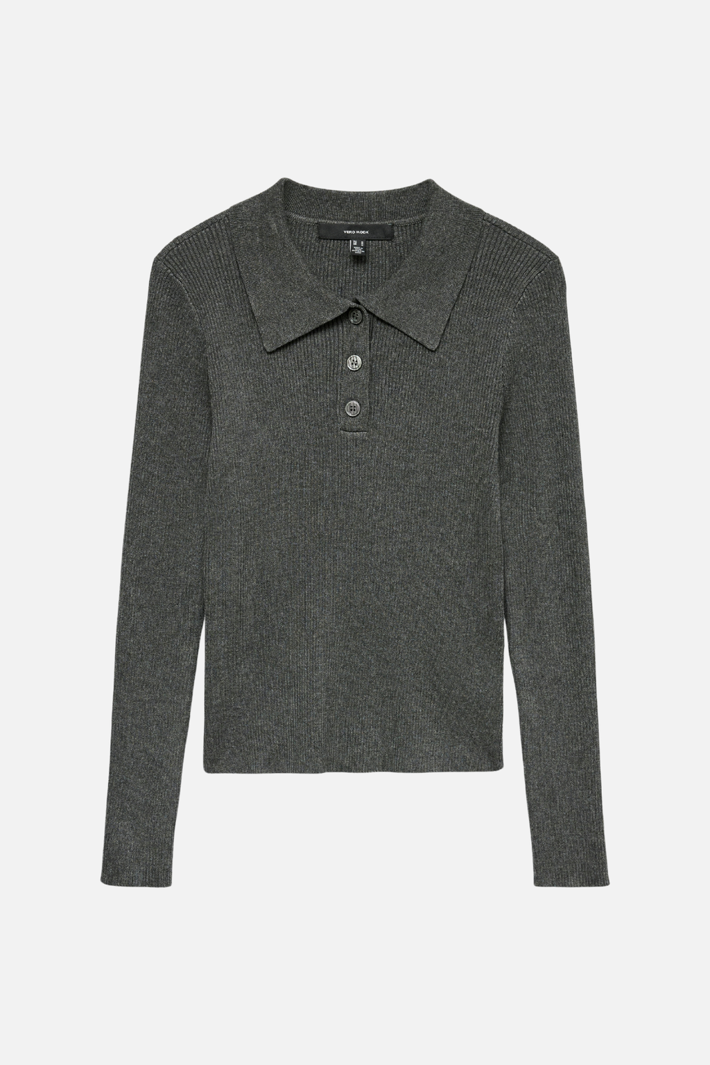 Silje Poloneck Pullover - Melange gris foncé