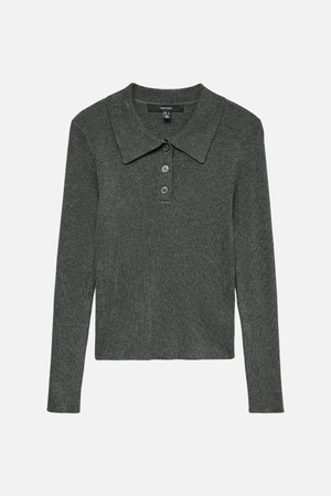 Silje Poloneck Pullover - Melange gris foncé