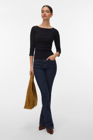 Verde Boatneck Top - Black