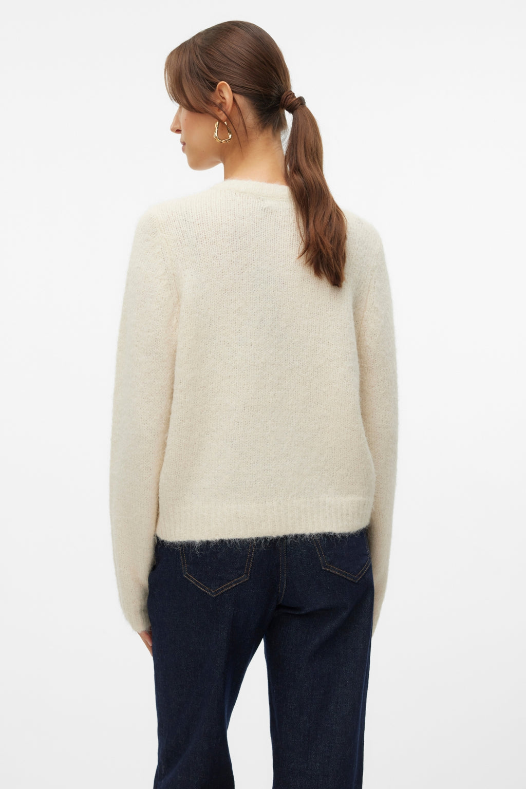 Novah O-Neck Button Cardi - Birch