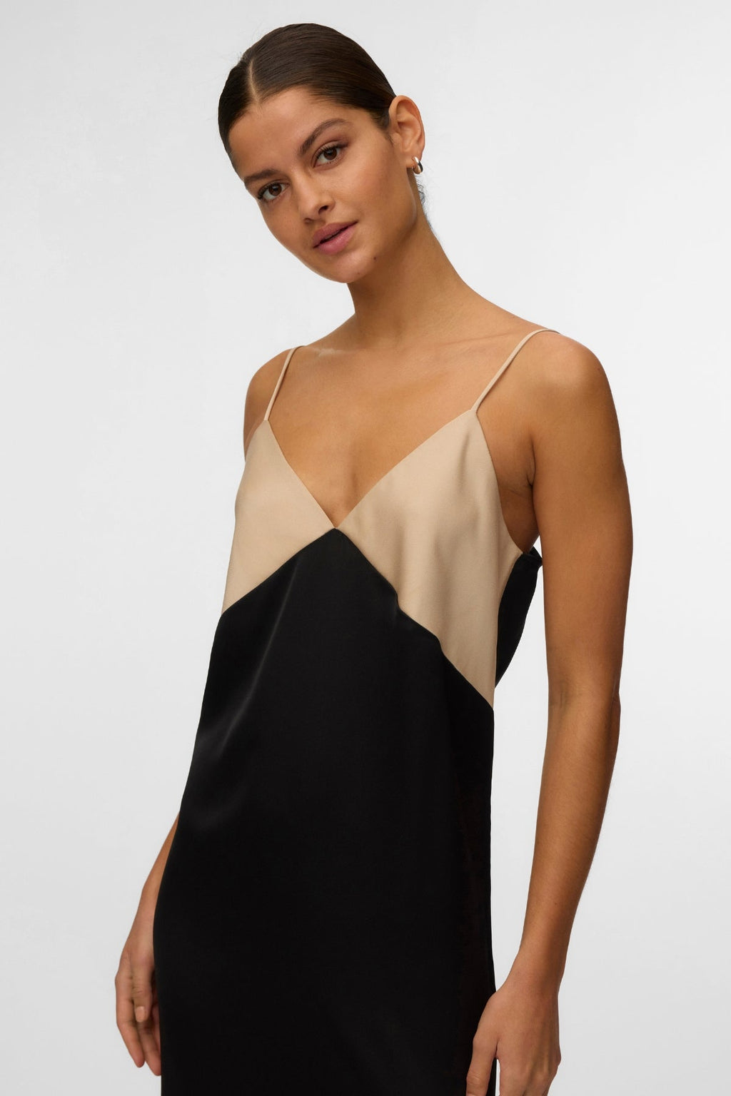 Joy Singlet Ankle Dress - Cement Black Contrast