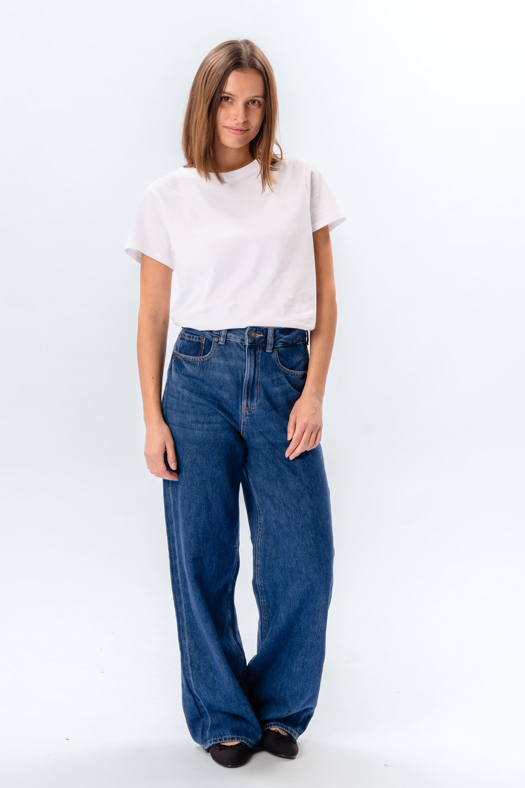 Le jean large de performance original - denim bleu moyen