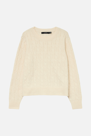 Aries O-Neck Cable Pullover - Birch