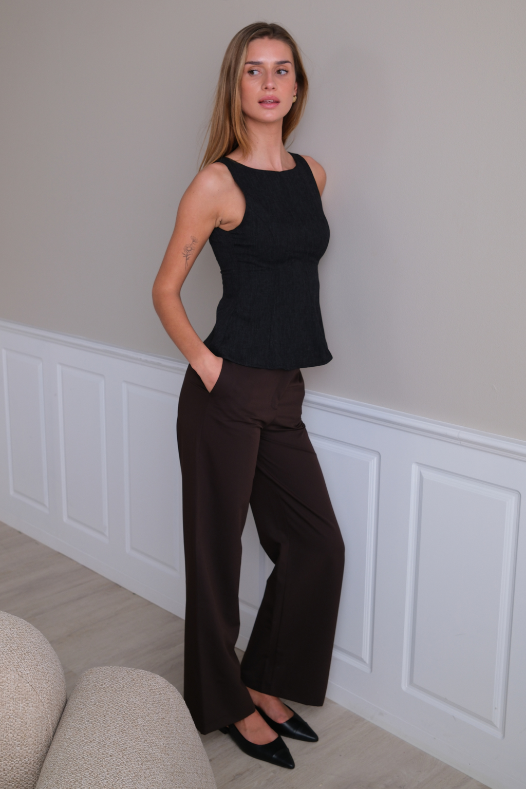 Rosalie large Pants - Marron