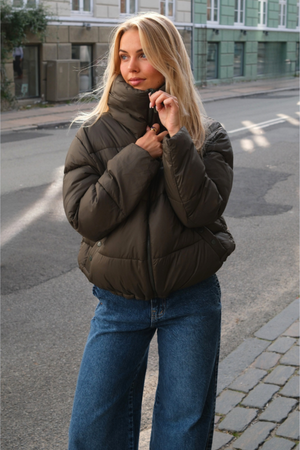 Veste bouffante courte - Olive