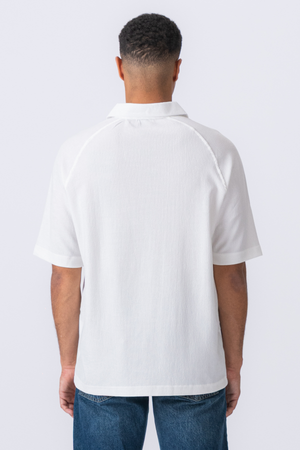 Enzo Short Sleeve Half Zip - White