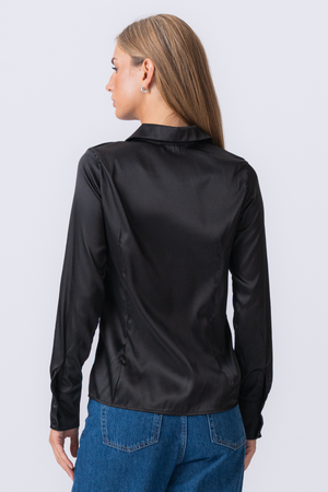 Lucy Tie Shirt - Black