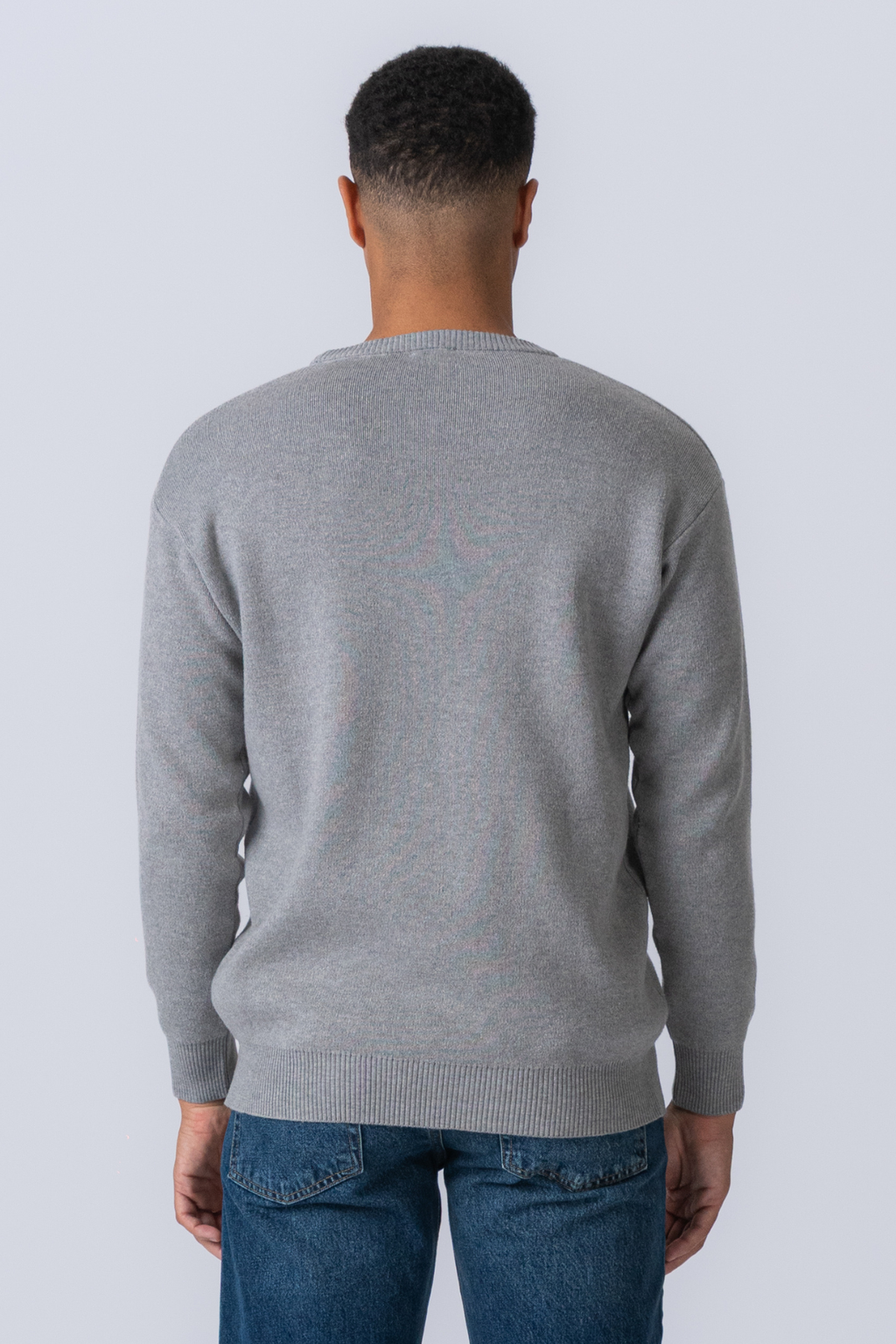 Pull en tricot à chariot d'équipage - gris clair
