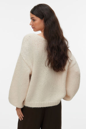 Maybe Ls 2way V-Neck Pullover - Birch