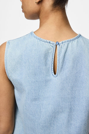 Mini robe en jean Flora - Denim bleu clair