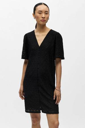 Jolly Tie Short Dress - Black