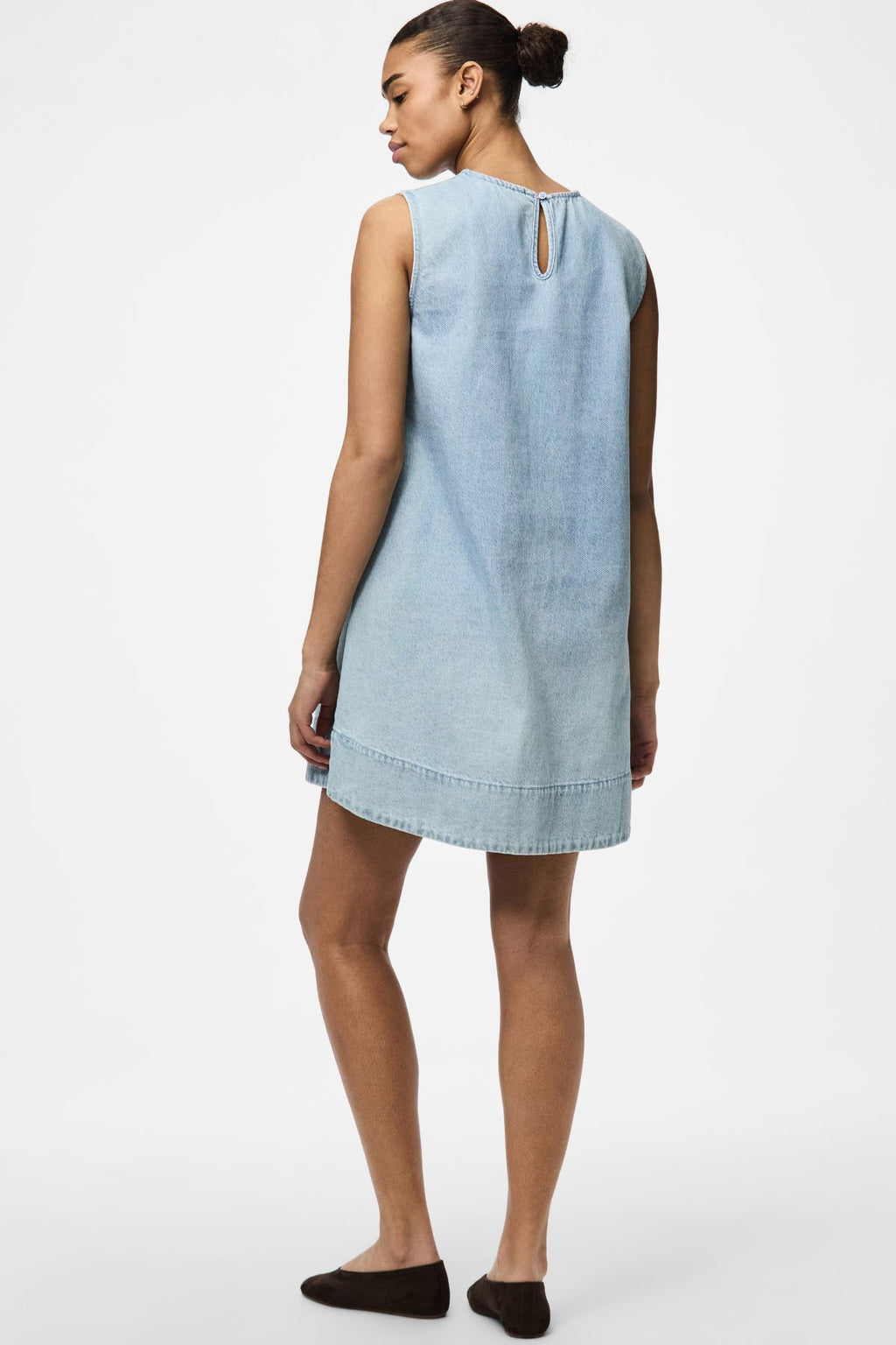 Mini robe en jean Flora - Denim bleu clair