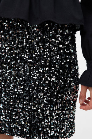 Bella Jupe courte - argent noir