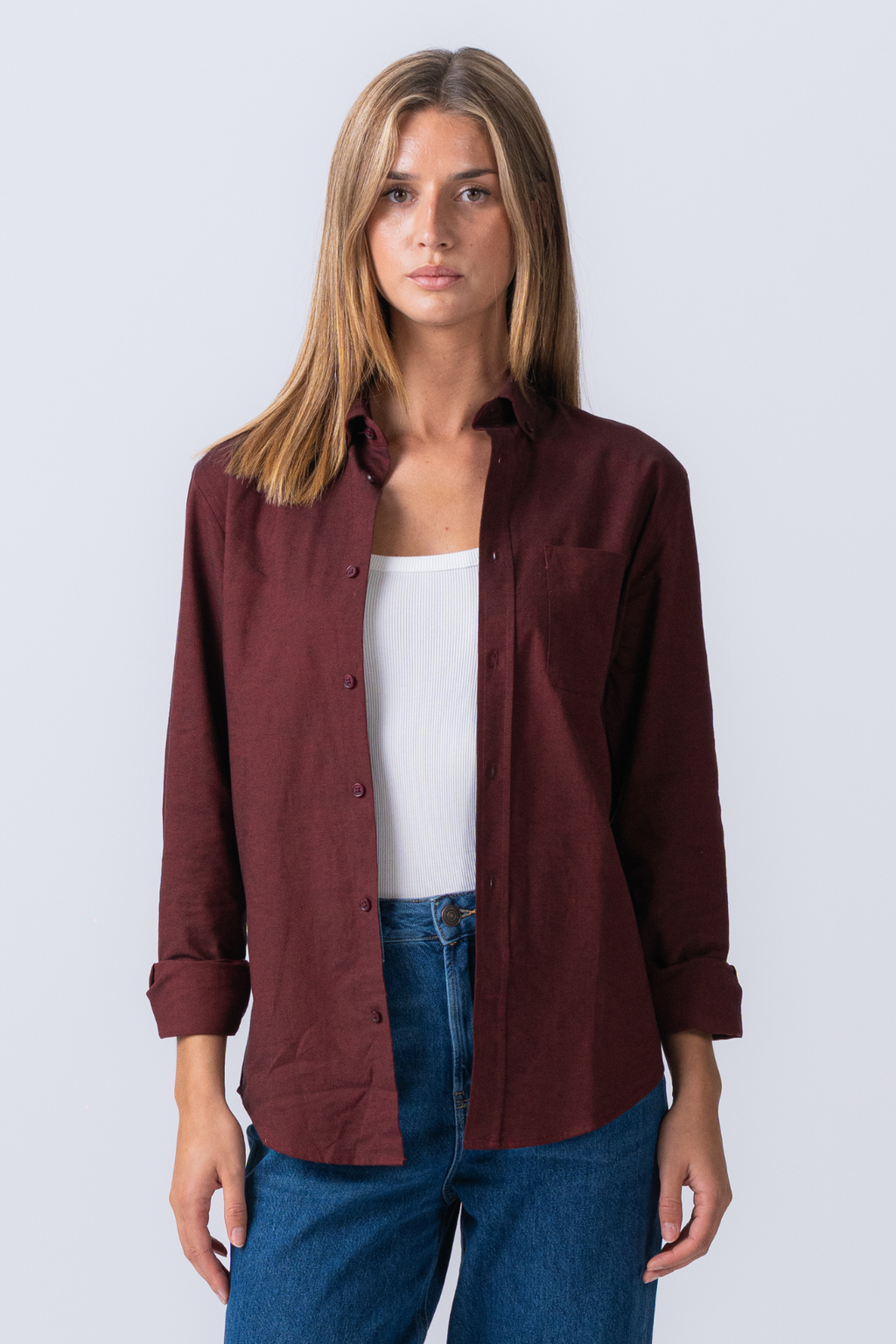 Boyfriend Oxford Shirt - Bourgogne