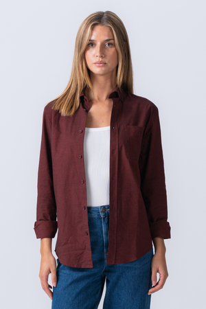 Boyfriend Oxford Shirt - Bourgogne