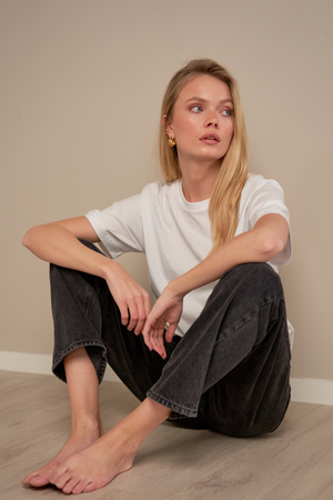 The Original Performance Mom Jeans - Washed Black Denim