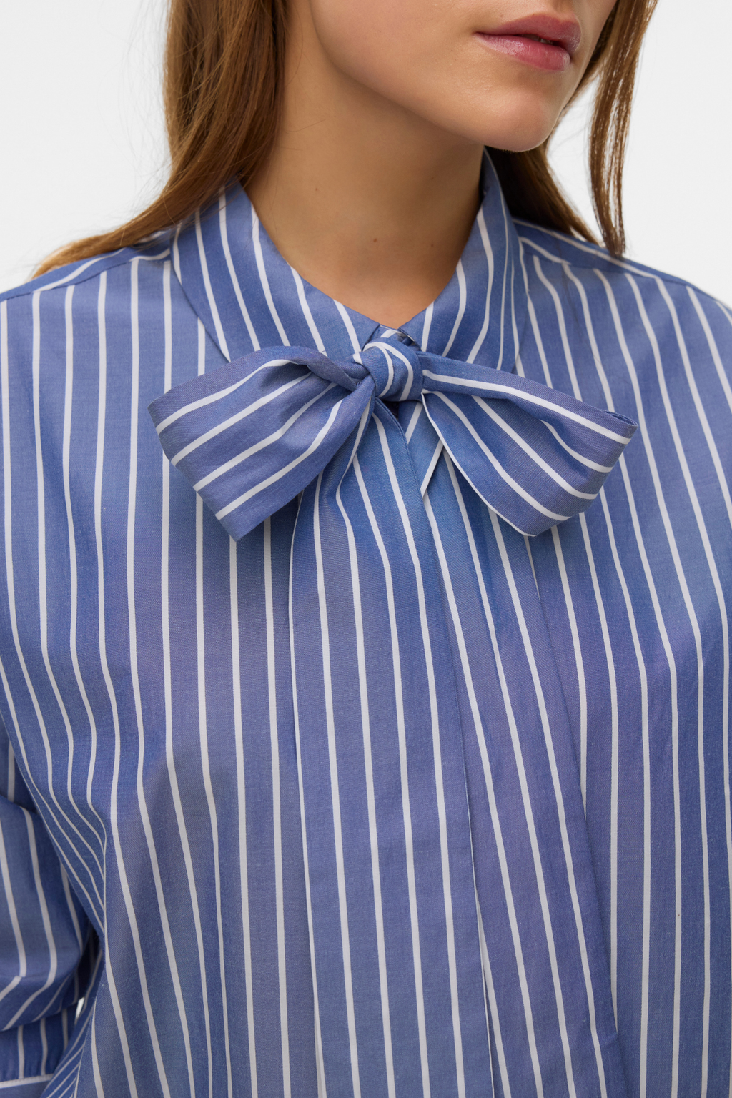 Islunn Bow Shirt - Dark Denim Snow White