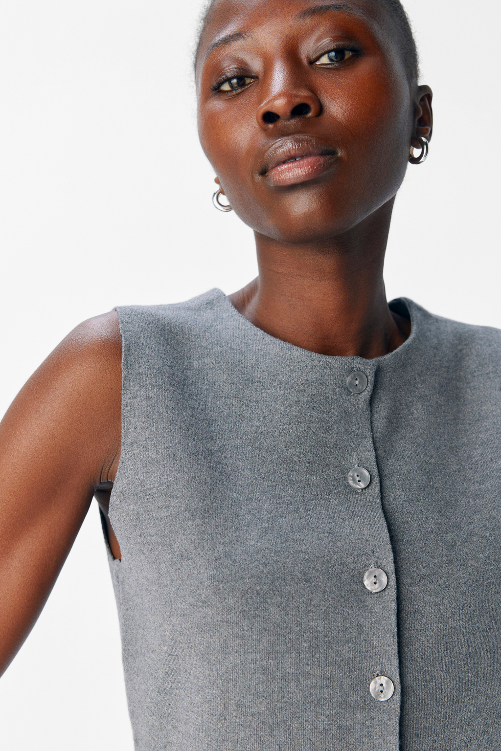 Gilet en tricot de Reynard - mélange gris moyen