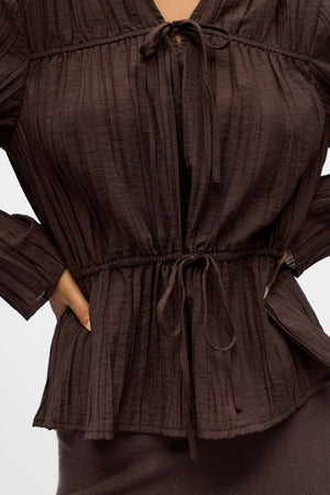 Brea Top -  Seal Brown