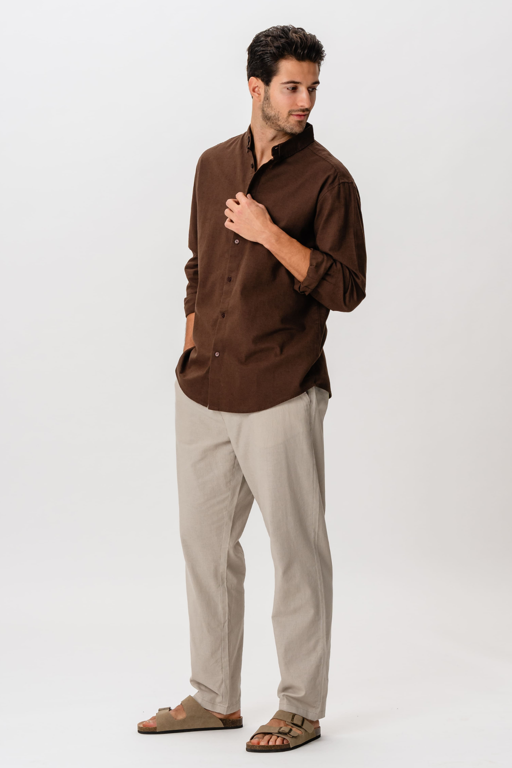 Chemise en lin - café