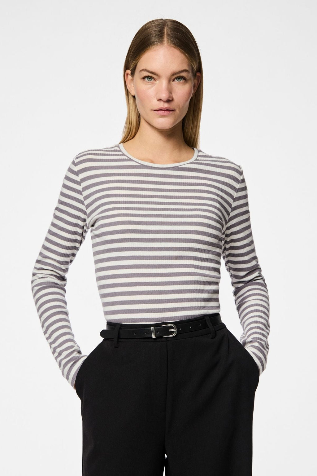 Myra Slim Ceinture - argent noir