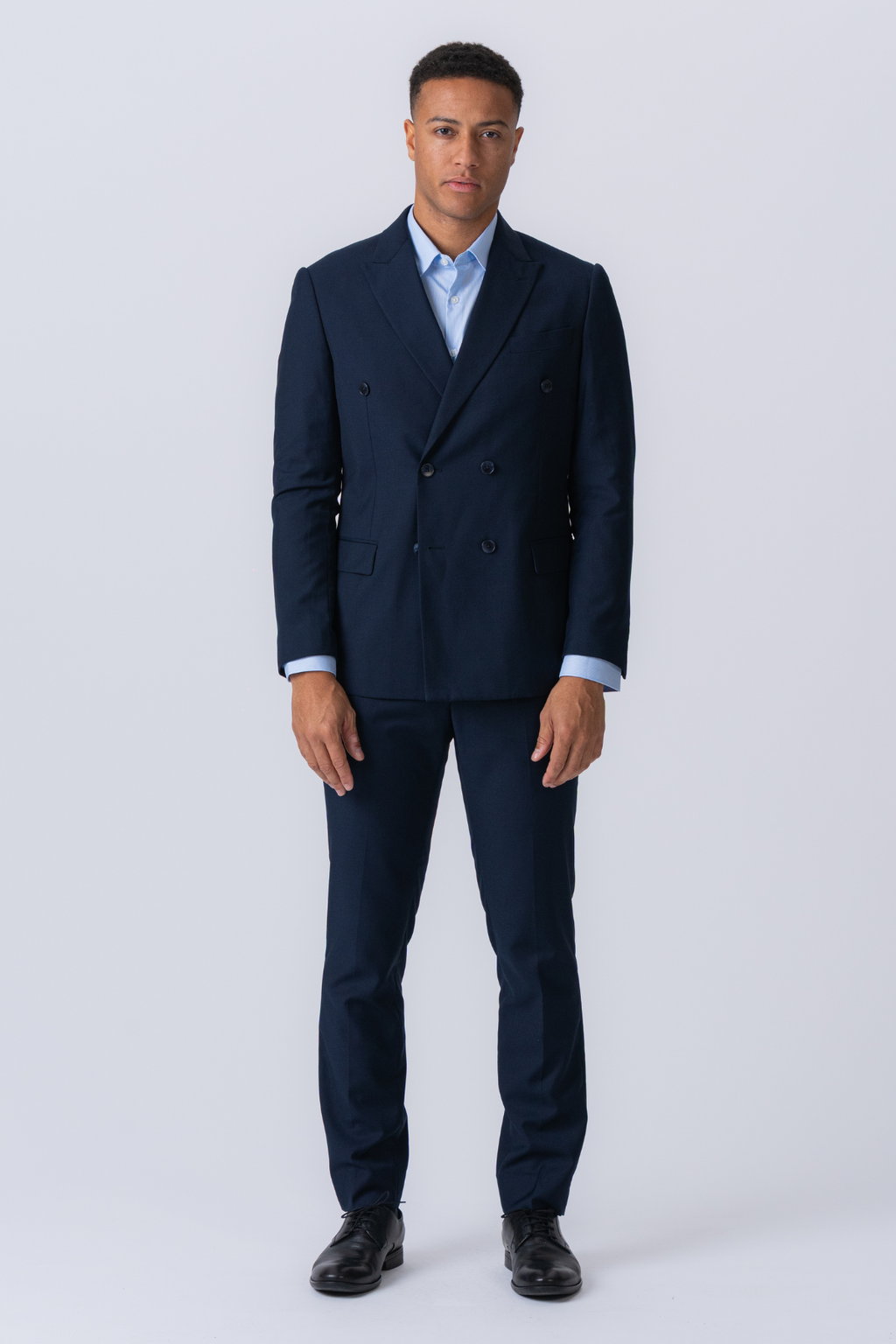 Premium Double-breasted Suit (Navy)