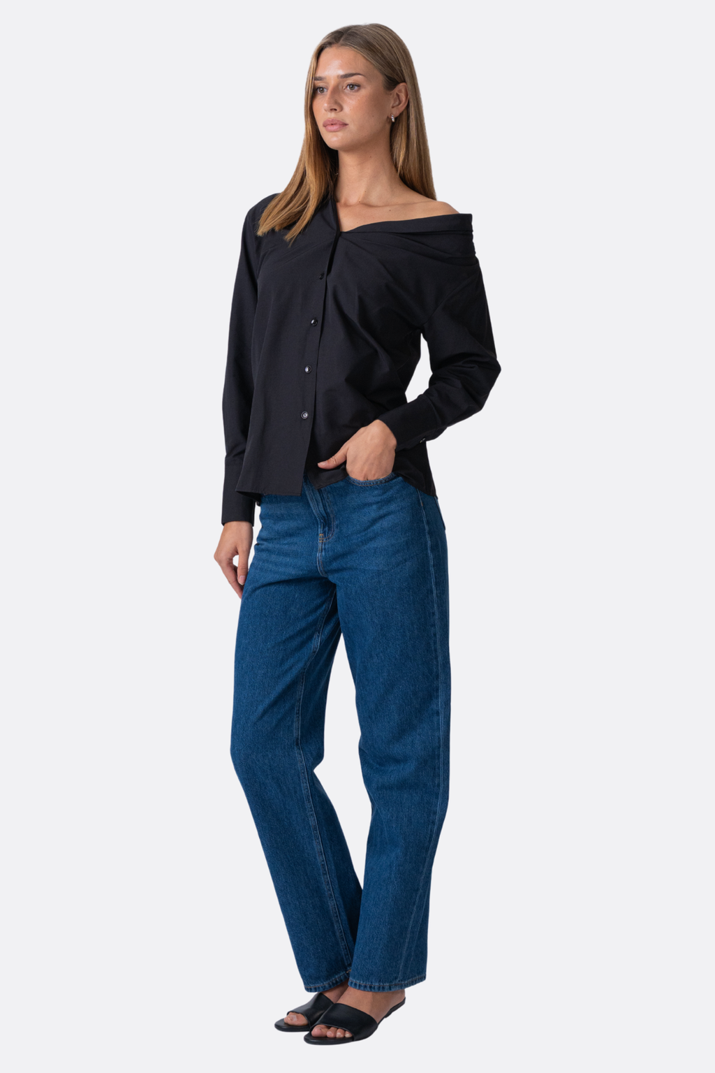 Serena Oversized Chemise - noir