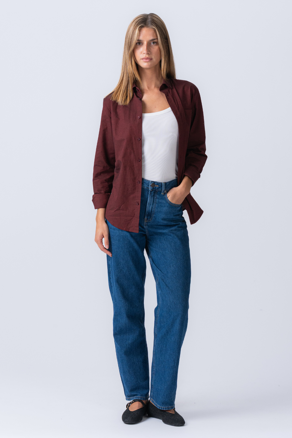 Boyfriend Oxford Shirt - Bourgogne