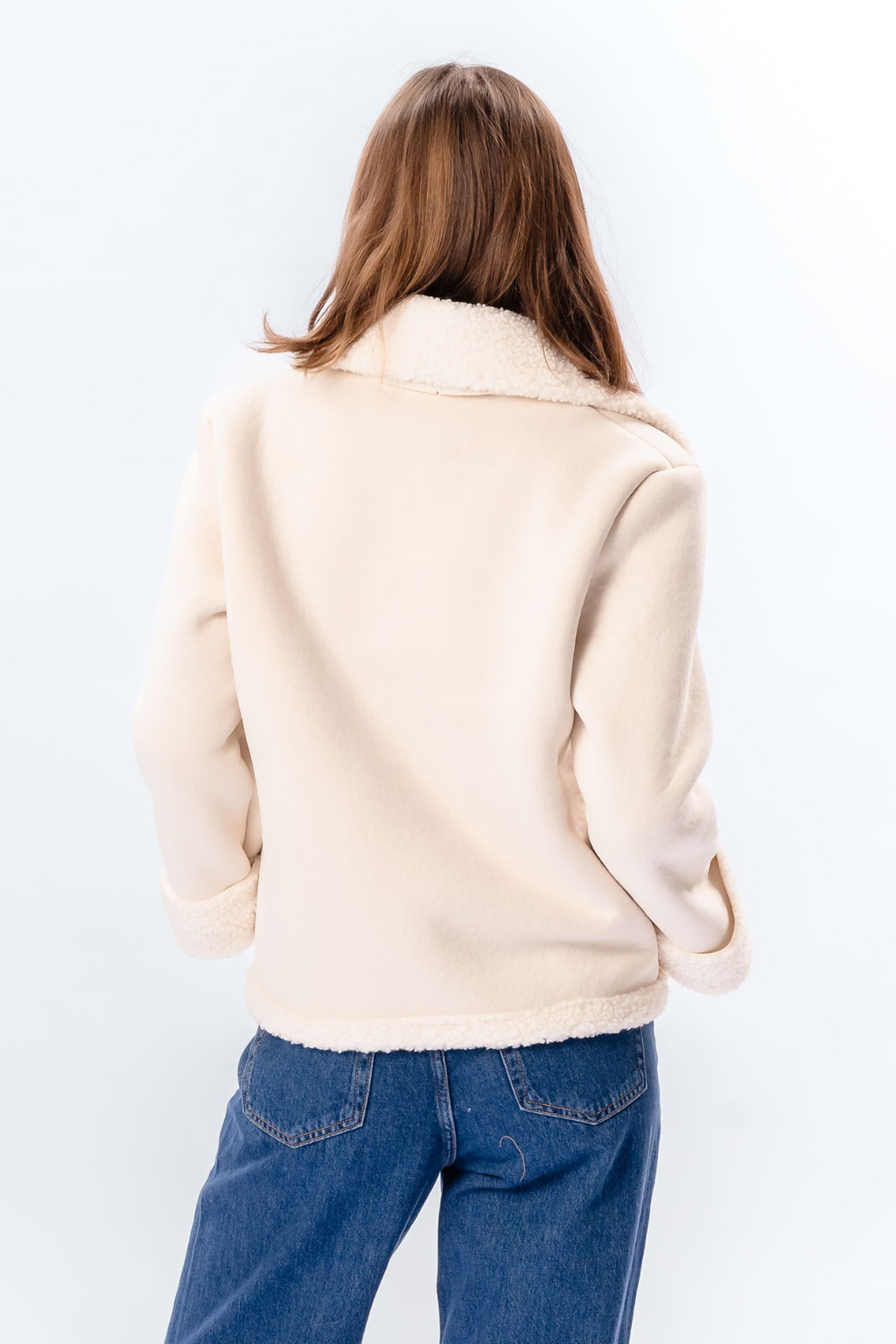 Manteau court en shearling - Chalk