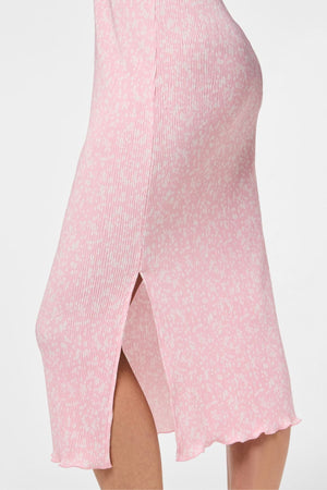 Robe midi de flore - fleur de cuillère rosée