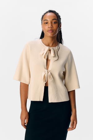 Julla Parvi 2/4 tricot cardigan - Sandshell