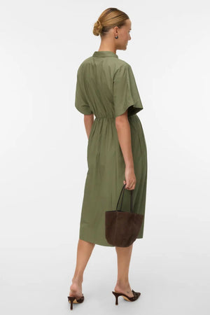 Robe Barbara en veau - Vert lichen profond