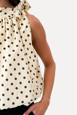 Haut Wilma - Pois Jaune/Marron