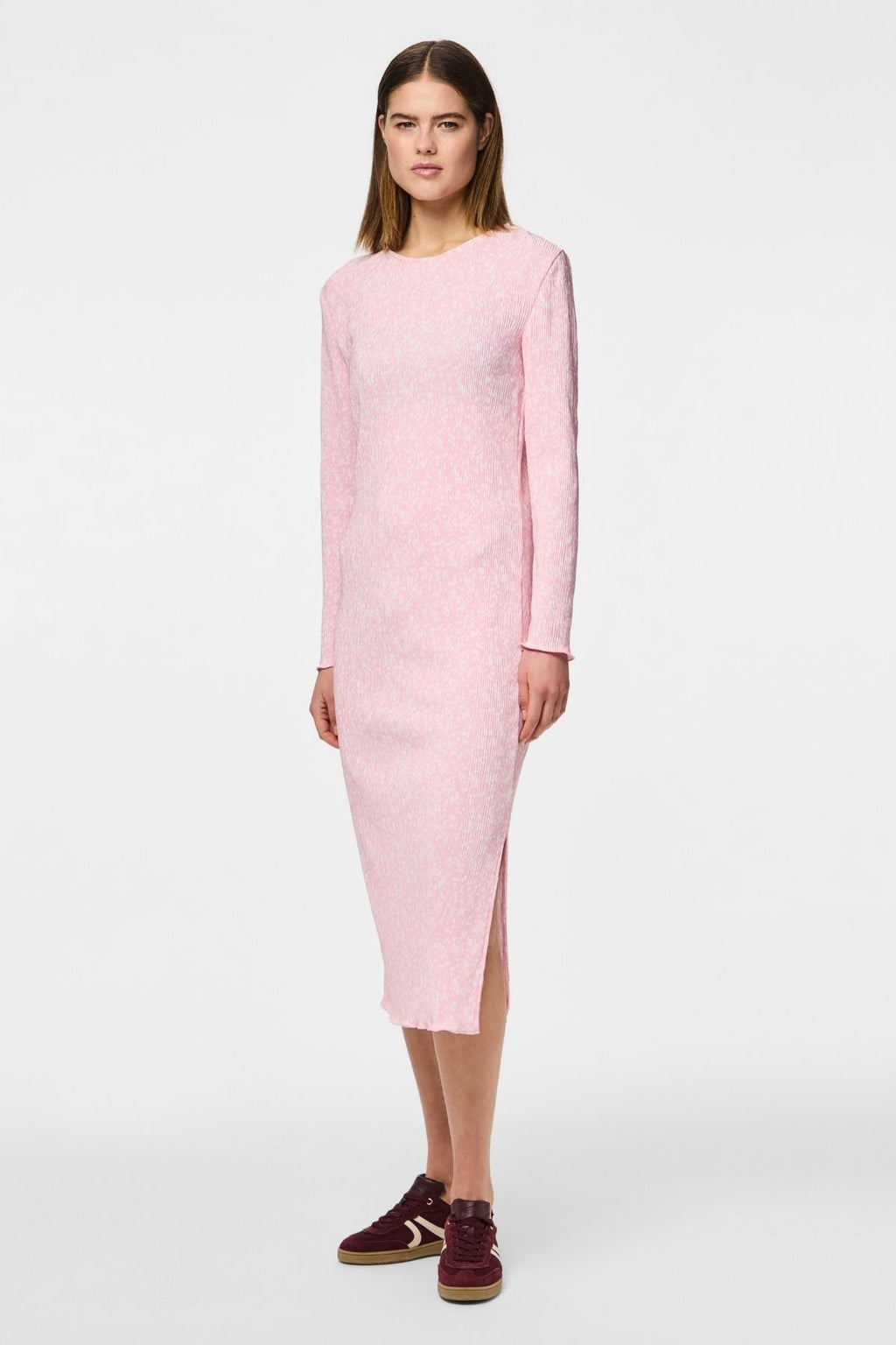 Robe midi de flore - fleur de cuillère rosée