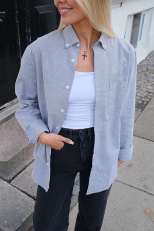 Boyfriend Oxford Shirt - Gray