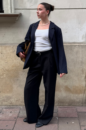 Blazer surdimensionné - Marine Pinstripe