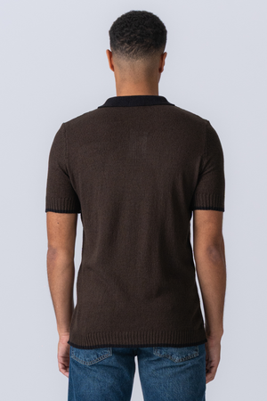 Knitted Polo - Brown