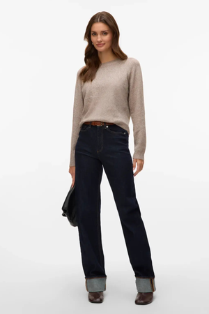 Doffy O-Neck Blouse - Moon Rock Melange