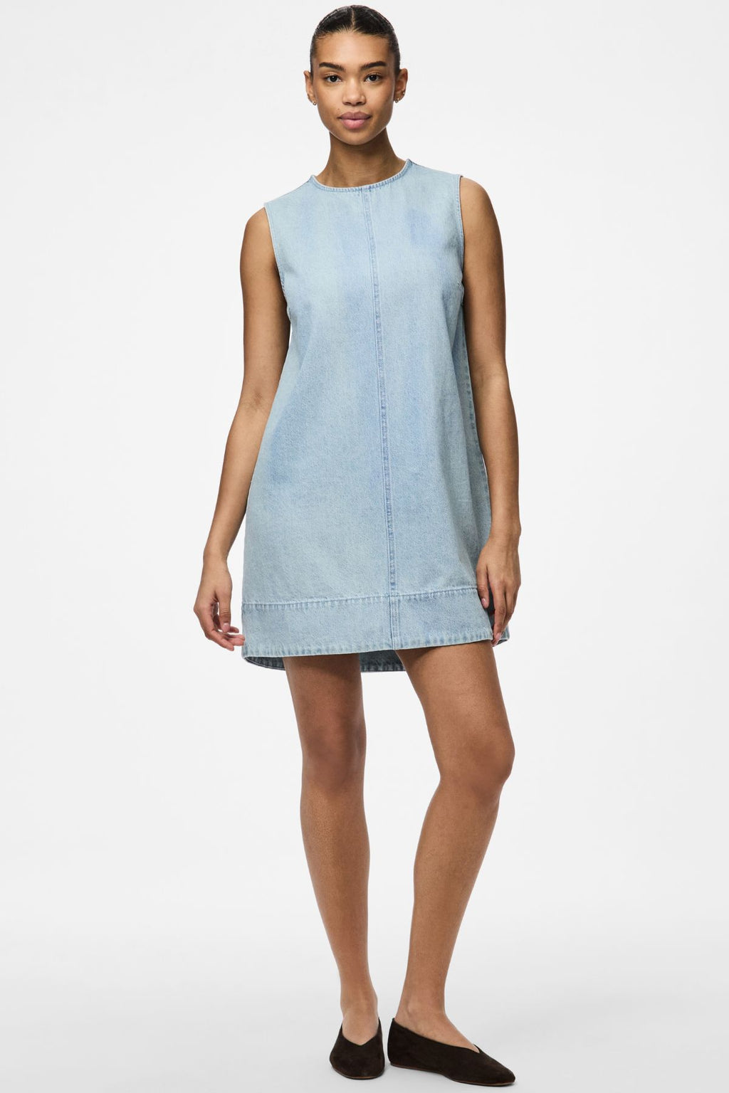 Mini robe en jean Flora - Denim bleu clair