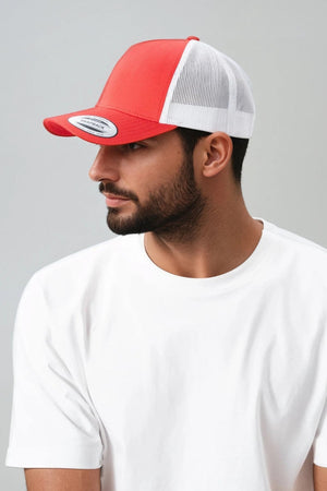 Retro Trucker Colored Front -red –