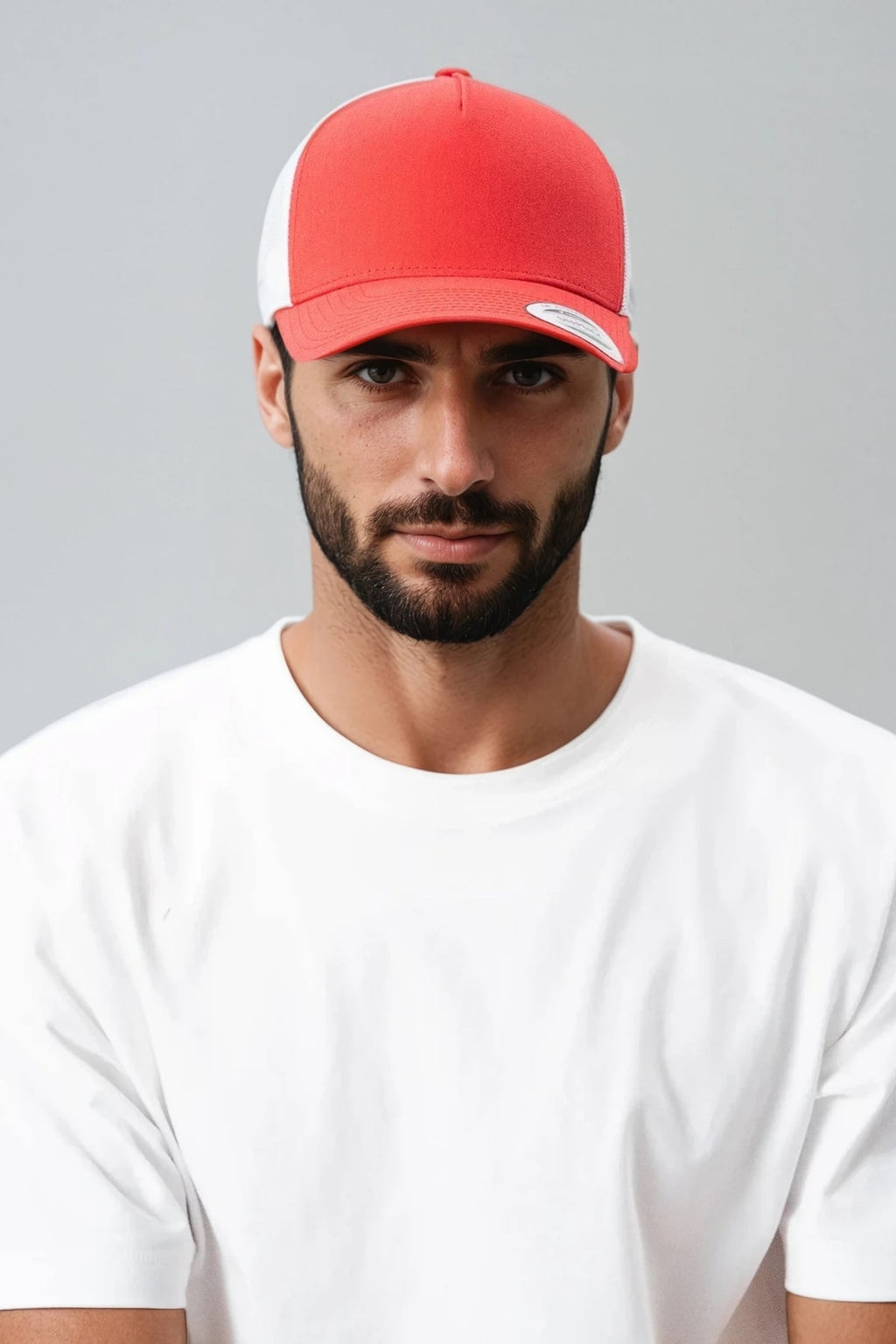 Retro Trucker Colored Front -red –